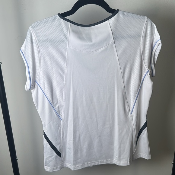 Women's White Bolle Fitted Athletic Tennis Workout Performance Shirt Size Large - Picture 5 of 6